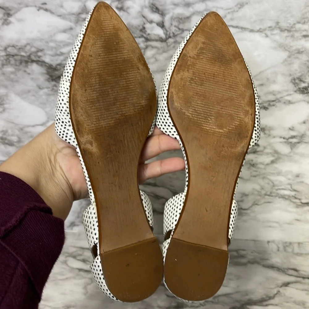 Madewell Womens Sz7. Black White Gray Cut Out Pointy Toe Flats Almost new